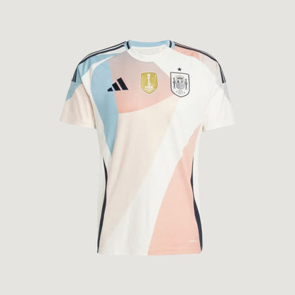 Espagne – Maillot Extérieur 2025/26 (Équipe Féminine) – Blanc, Bleu Ciel & Corail