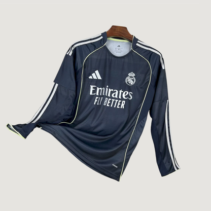 Real Madrid – Maillot Extérieur 2025/26 – Noir (Manches Longues)