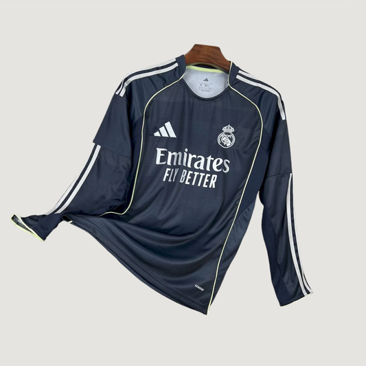 Real Madrid – Maillot Extérieur 2025/26 – Noir (Manches Longues)