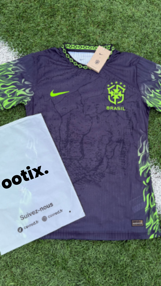 Brésil – Maillot Concept 2026 – Noir, Vert Fluo