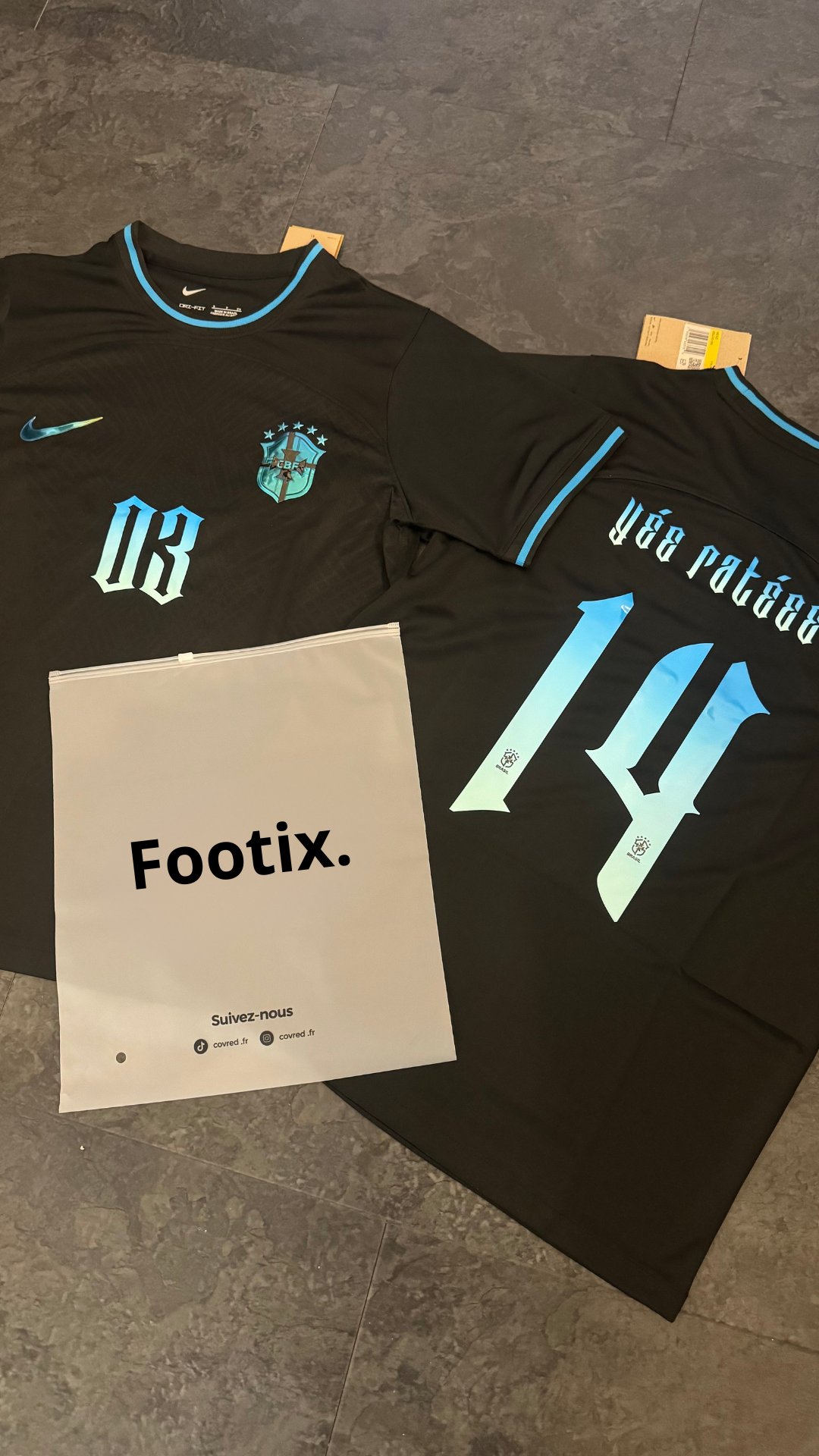 Brésil - Maillot Concept - Noir, Bleu