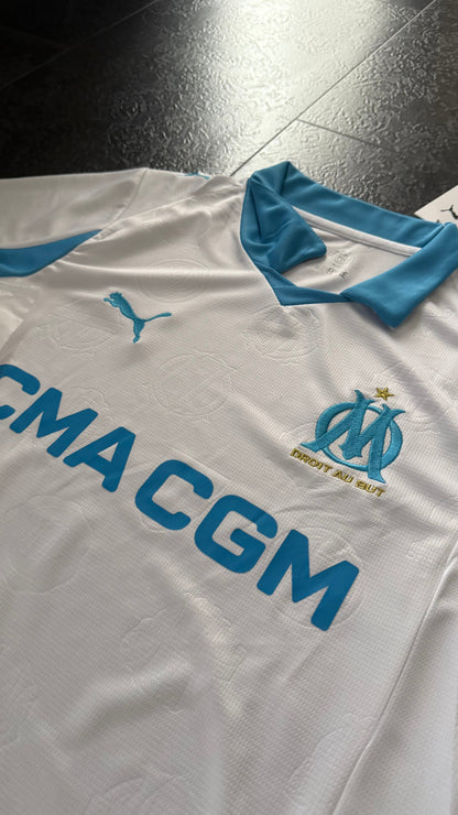 Olympique de Marseille – Maillot Domicile 25/26 – Blanc & Bleu Azur