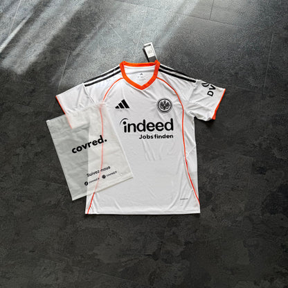 Eintracht Frankfurt – Maillot Extérieur 2025/26 – Blanc, Orange
